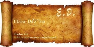 Eble Dóra névjegykártya